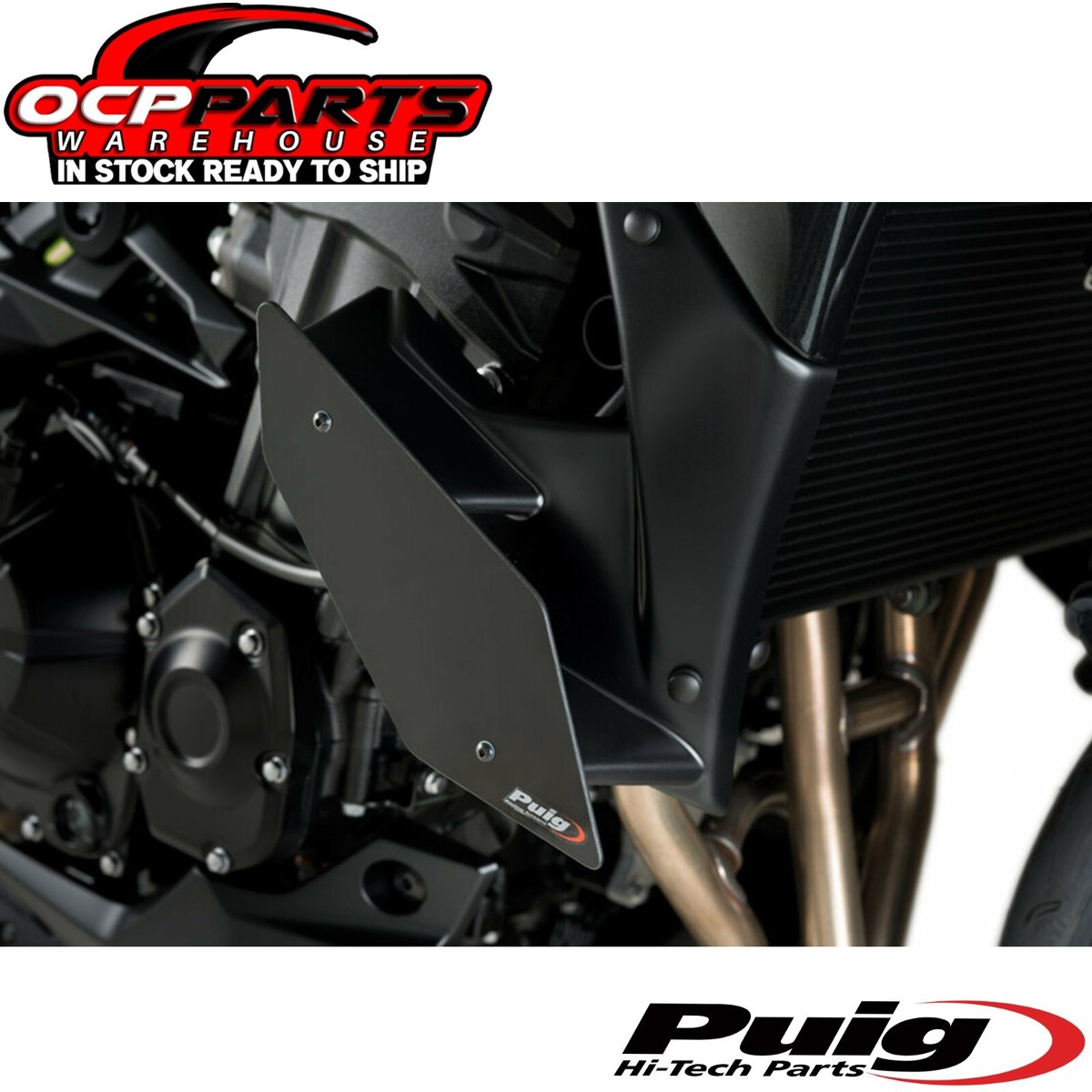 NEW PUIG 2017 - 2022 KAWASAKI Z900 BLACK DOWNFORCE SIDE SPOILERS