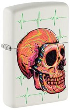Zippo Windproof Lighter With Colorful Cyber Skull, 48659, New In Box