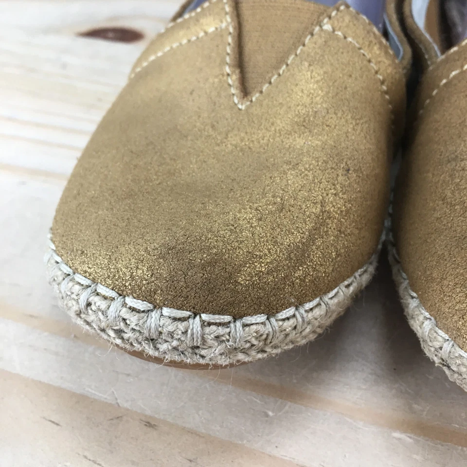 Hush Puppies 鞋女式 7.5 Espadrille 金色一脚蹬舒适休闲低帮 — 第 4/4 张图片