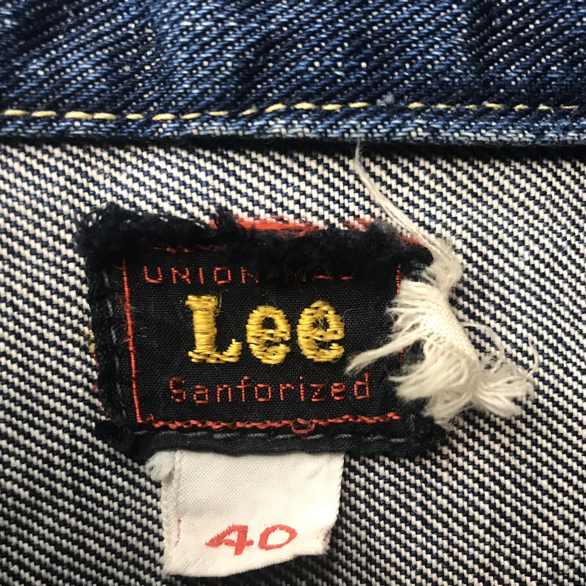VINTAGE 40s 1940s LEE RIDER 101J SANFORIZED DARK DENIM JACKET