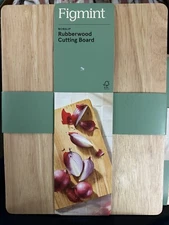 NEW 10"x13" Nonslip Rubberwood Cutting Board Natural - Figmint