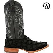 DURANGO® PREMIUM EXOTICS™ MATTE BLACK PIRARUCU WESTERN BOOTS DDB0381 - ALL SIZES