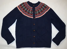 JW ANDERSON UNIQLO Navy Blue 100% Wool Button Front Cardigan Sweater Womens S