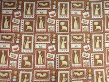 Debbie Mumm Java Cats Fabric Yardage Pink Brown Quilting Crafts Accessories BTY