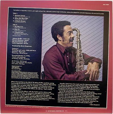 JOHNNY GRIFFIN / RETURN OF THE GRIFFIN / JAZZ / GALAXY / VICTOR