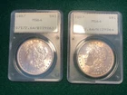 Two Consecutive Serial # 1887 P Morgan Silver Dollars *** PCGS MS64 Rattlers***