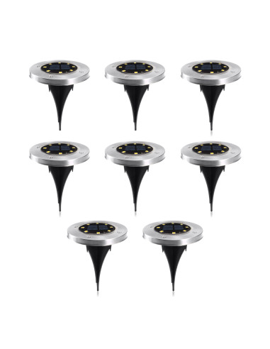 Projecteur d'escalier solaire anti-chute éclairage extérieur étanche 8 LED froides