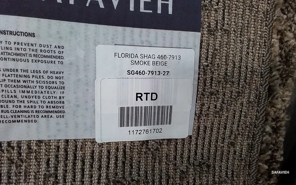 SMOK / BEIGE 2'-3" x 7'-0" Back Stain Rug Reduced Price 1172761702 SG460-7913-27 - Image 4 of 4