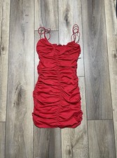 Better Be Women’s Dress Size Medium Red Sexy Ruched Mini Sleeveless Party