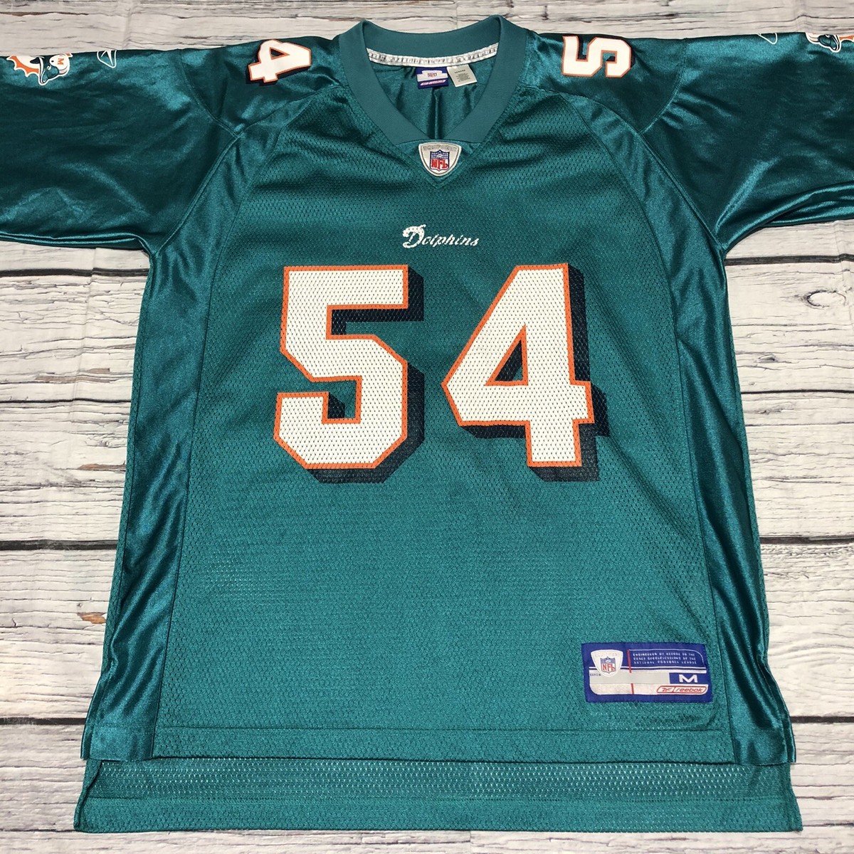 Vintage Reebok Zach Thomas #54 Signed Miami Dolphins Jersey Size