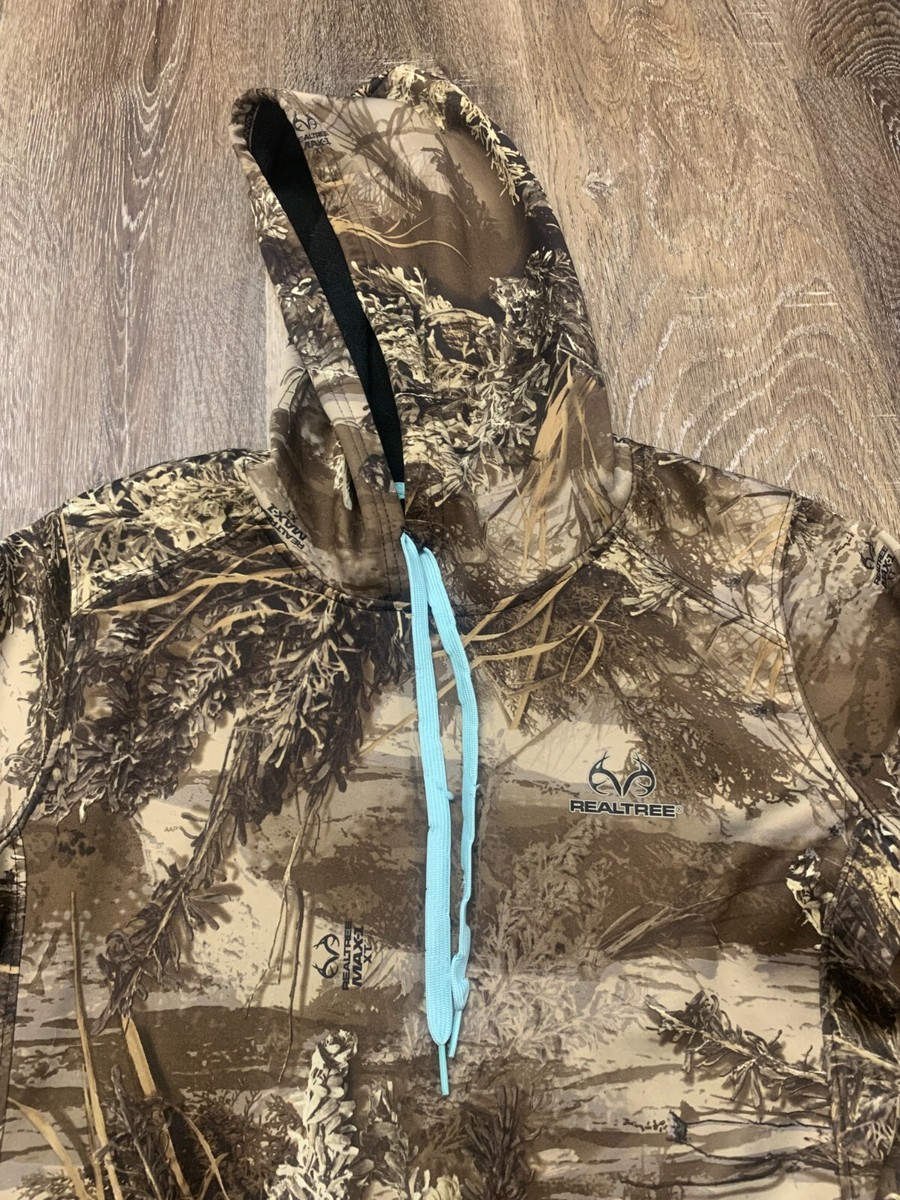 Realtree Max-1 XT Camo Teal Hoodie Camouflage Hooded Sweatshirt