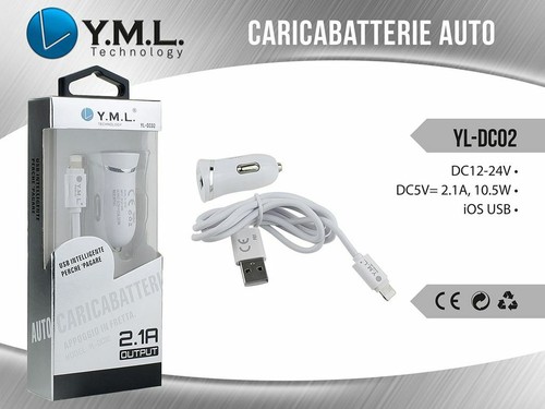 Caricabatterie Da Auto 1p USB 5V / 2.1A Con Cavo USB-C Nero - Foto 7