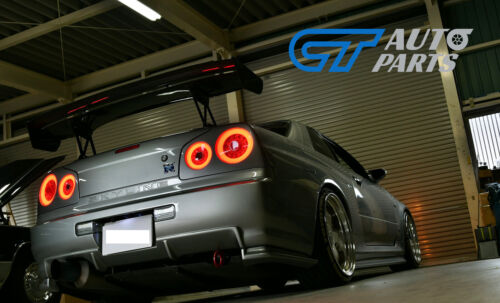 Clear Red 3D Light Bar LED Tail light for Nissan Skyline R34 GTR GTT taillights - Picture 1 of 12