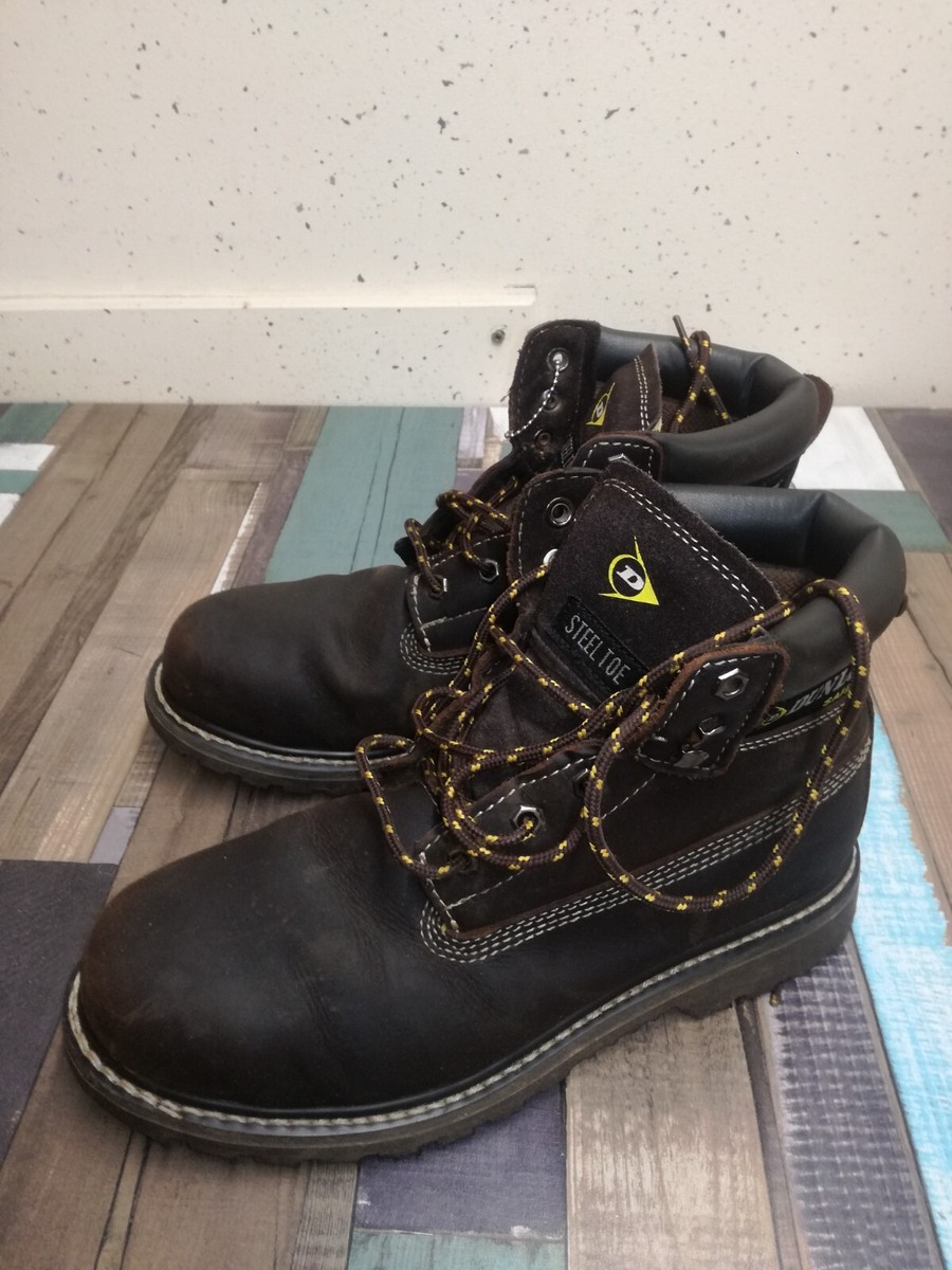 Leather Dunlop Nevada Mens Steel Toe Cap Safety Boots Brown Size