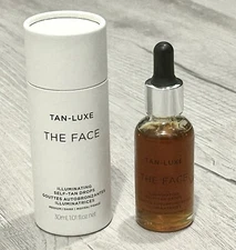 Tan-Luxe The Face Illuminating Self-Tan Drops Medium-Dark 1.01 oz with box