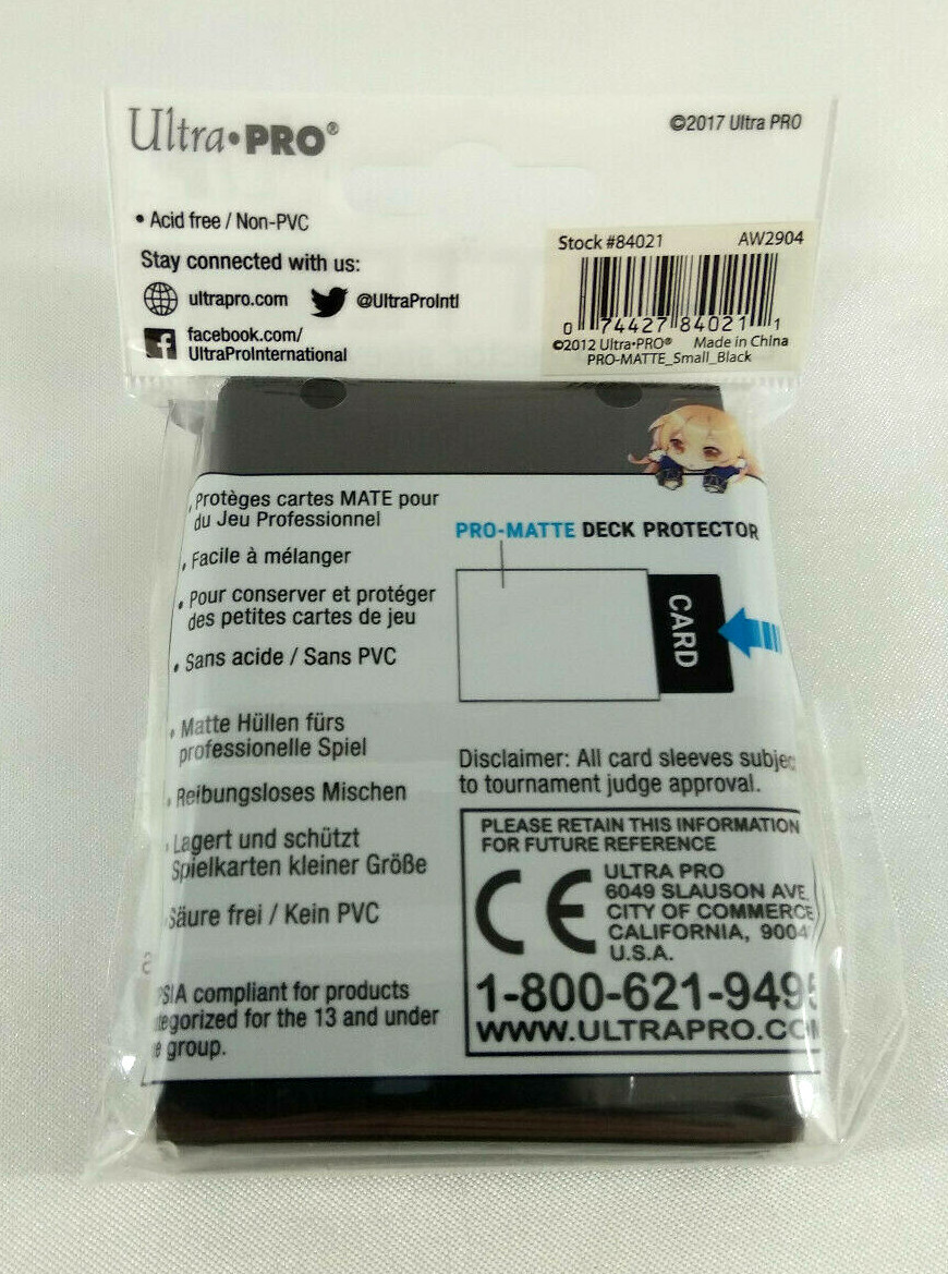Yu Gi Oh 60 Card Sleeves Small Ultra Pro Matte Black 62x89mm | eBay