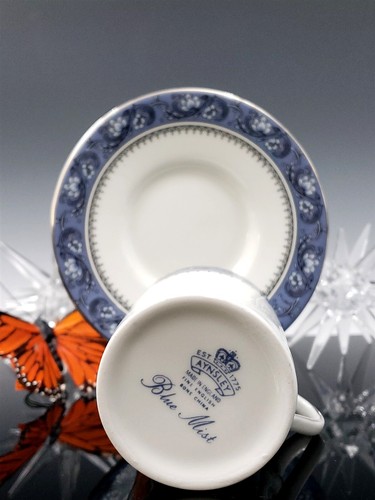 Aynsley Englisch Blau Nebel Doppel Normal Demitasse Knochen China Espresso Box Set - Bild 20 von 24