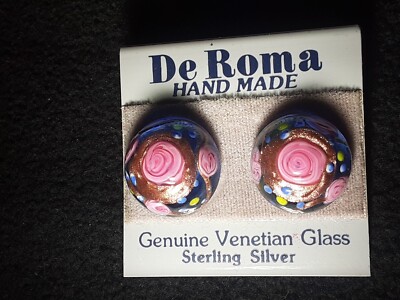 DE ROMA VENETIAN GLASS EARRINGS HAND MADE ITALY 