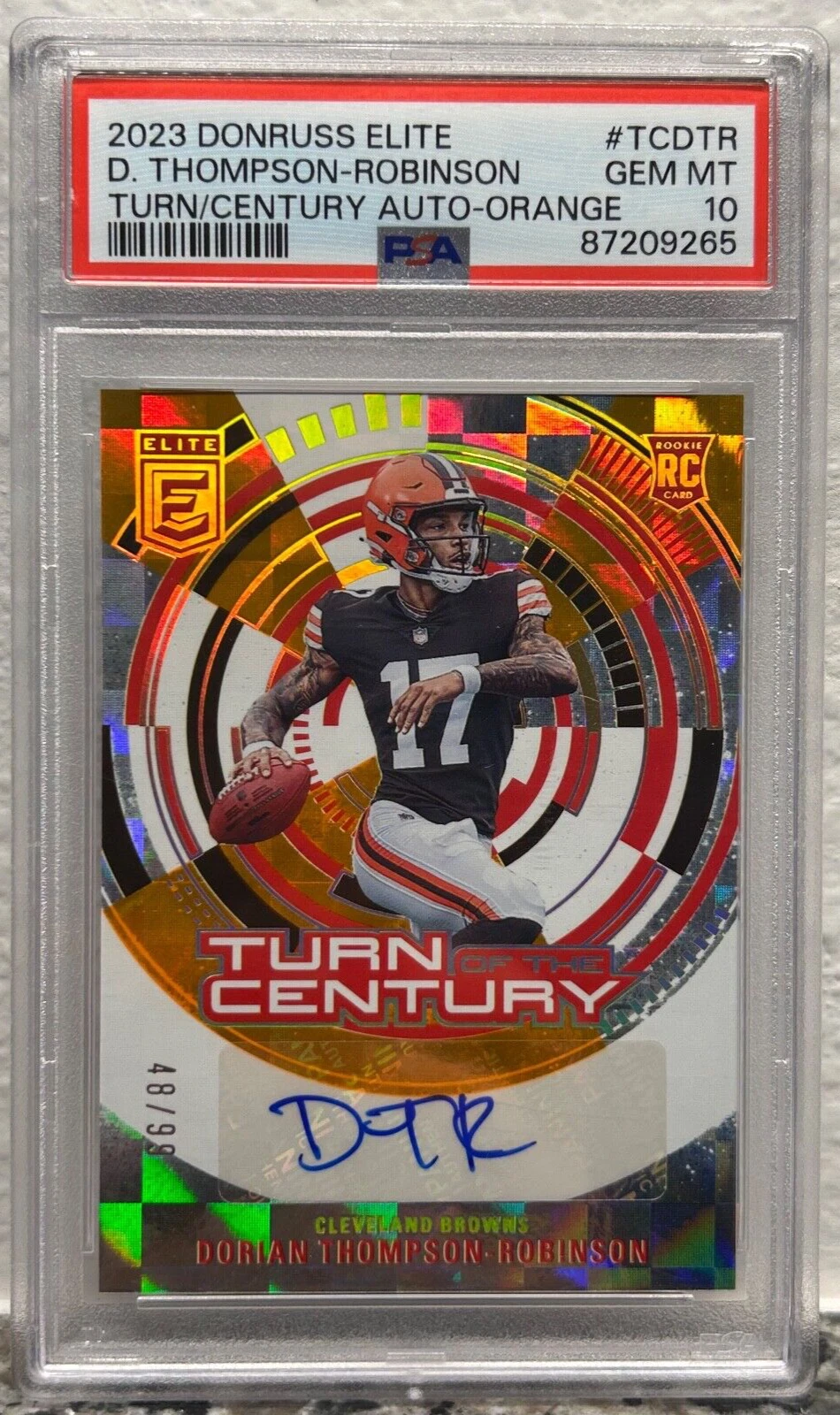 Dorian Thompson-Robinson Panini Donruss Elite Turn of the Century Autograph #TCDTR Orange