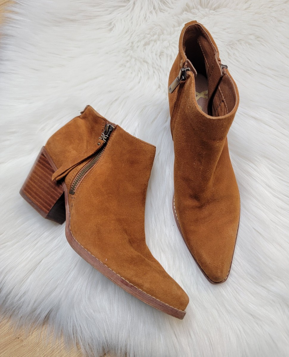 Sam Edelman Walden Women's Size Suede Double Zip Western Ankle