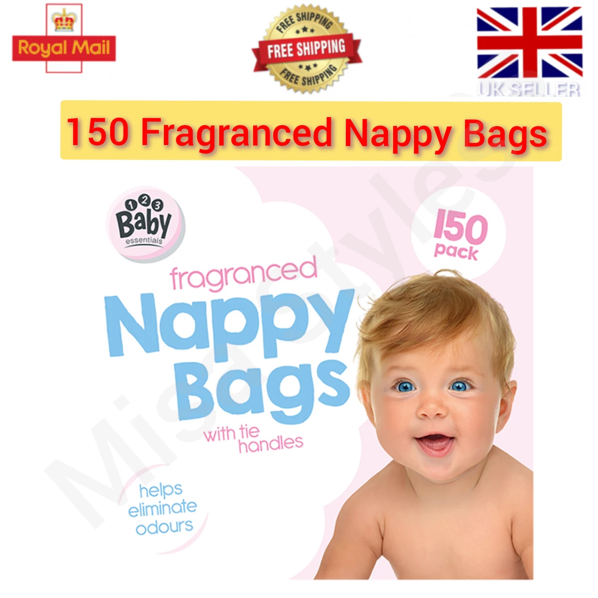 150 DISPOSABLE BABY NAPPY FRAGRANCED BAGS HYGIENIC SACKS BIN DIPPER TISSUE BAGS