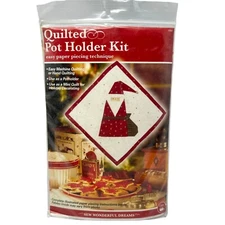 Prym-Dritz Quilted Pot Holder Sewing Kit Santa Pattern Christmas Holiday Decor