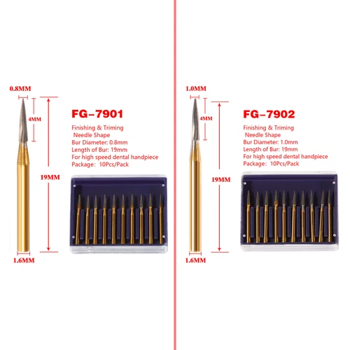 Dental Trimming & Finishing Drill Tungsten Carbide Flame Bur 7901 7902 Class A - Picture 2 of 13