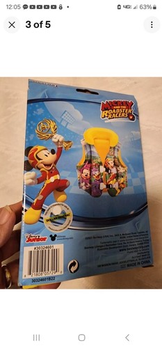 Child Inflatable Swim Vest Swimming Jacket Mickey & The Roadster Racers Ages 3-6 - Picture 3 of 5