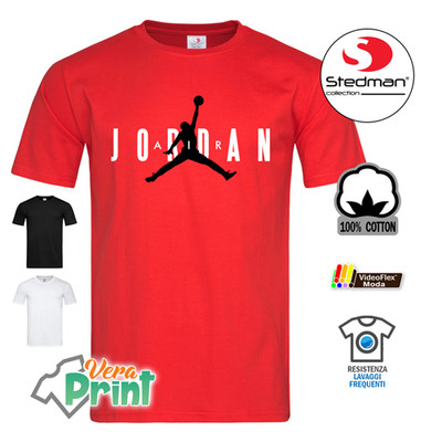 t shirt jordan nera e rossa
