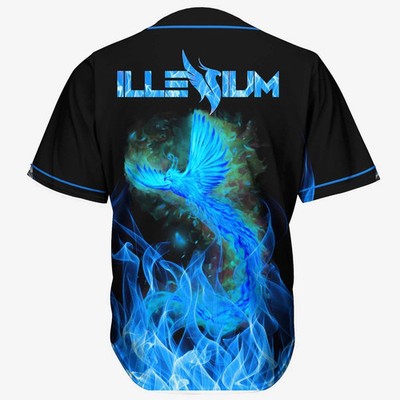 Custom Name -  ILLENIUM BLUE FLAMES Baseball Jersey for EDM Festivals Gift
