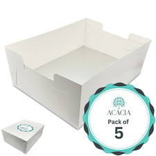 16x12 Inch Cake Box Pack of 5 – White Sturdy Box and Cake Board With Lid