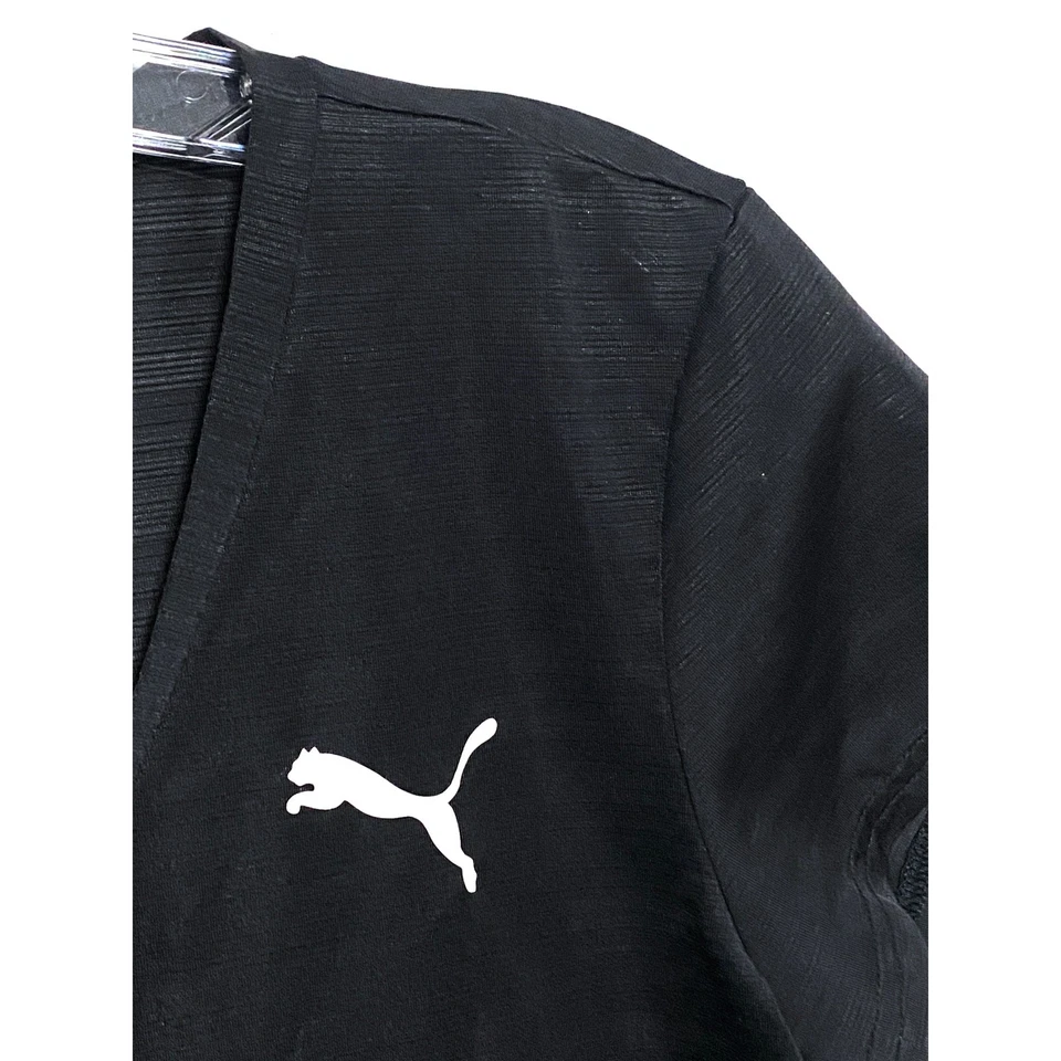 Camisa Puma Logo Negra Cuello en V Para Mujer S Atlética Ocio Deportiva Informal Activa Foto 2 de 4