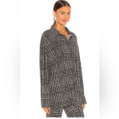 NWT Norma Kamali Oversized Boyfriend NK Shirt Glenn Plaid Tweed Size XXS