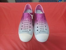 NIB Foamies Skechers Girls Size 3 Glitterland Lt Blue/Pink