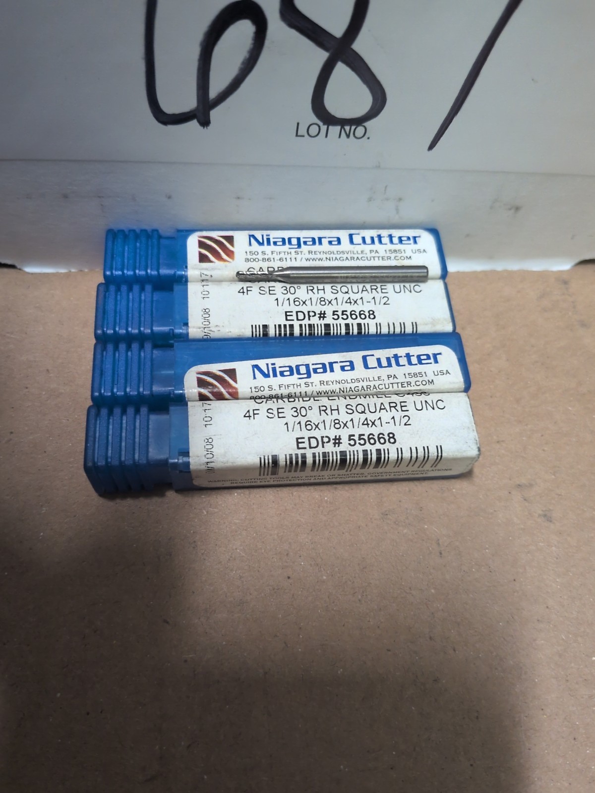 Niagara Carbide End Mill 55668, 4F SE 30 RH Square UNC 1/16x1/8x1/4-1/2.