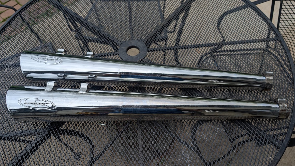 ハーレー　エボソフテイル　SUPERTRAPP サイレンサー　希少 Harley Davidson SuperTrapp Slash Cut Megaphone Slip On Exhaust FLH