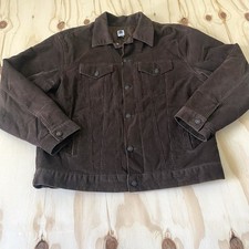 Gap Vintage Brown Corduroy Jacket Men's Size Large Distressed 90s Trucker Lined