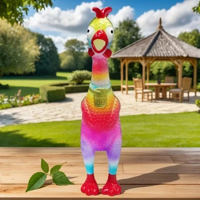 Squeeze Me Chicken Tie Dye Multicolor with Sound Animolds Squeeze Toys 12.5"