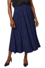 Antthony Women's Tweed-Printed Knit 6-Gore Midi Skirt Royal Tweed