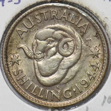 Australia 1944 S Shilling Merino ram animal 150607 combine shipping