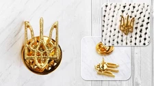 Ukrainian Patriotic Lapel Pin | Ukraine Trident Tryzub Coat of Arms Badge Emblem