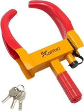 Wheel Lock Tires Anti Theft for Car SUV Boat Motorcycle Golf Cart Red-yellow