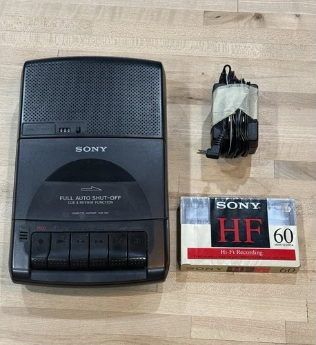 SONY TCM-929 Cassette Recorder Portable Tape Player w/Sony Tape TESTED WORKING