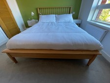 Wooden King Size Bed Frame with Slatted Headboard – Excellent Condition
