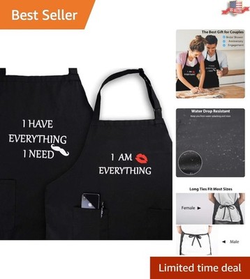Two-Pack Adjustable Aprons for Couples - Waterproof and Oil-Proof Kitchen Gear