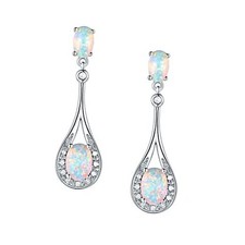 Dangle Earrings for Women Drop Earrings 18K White Gold/Rose Gold A-white gold