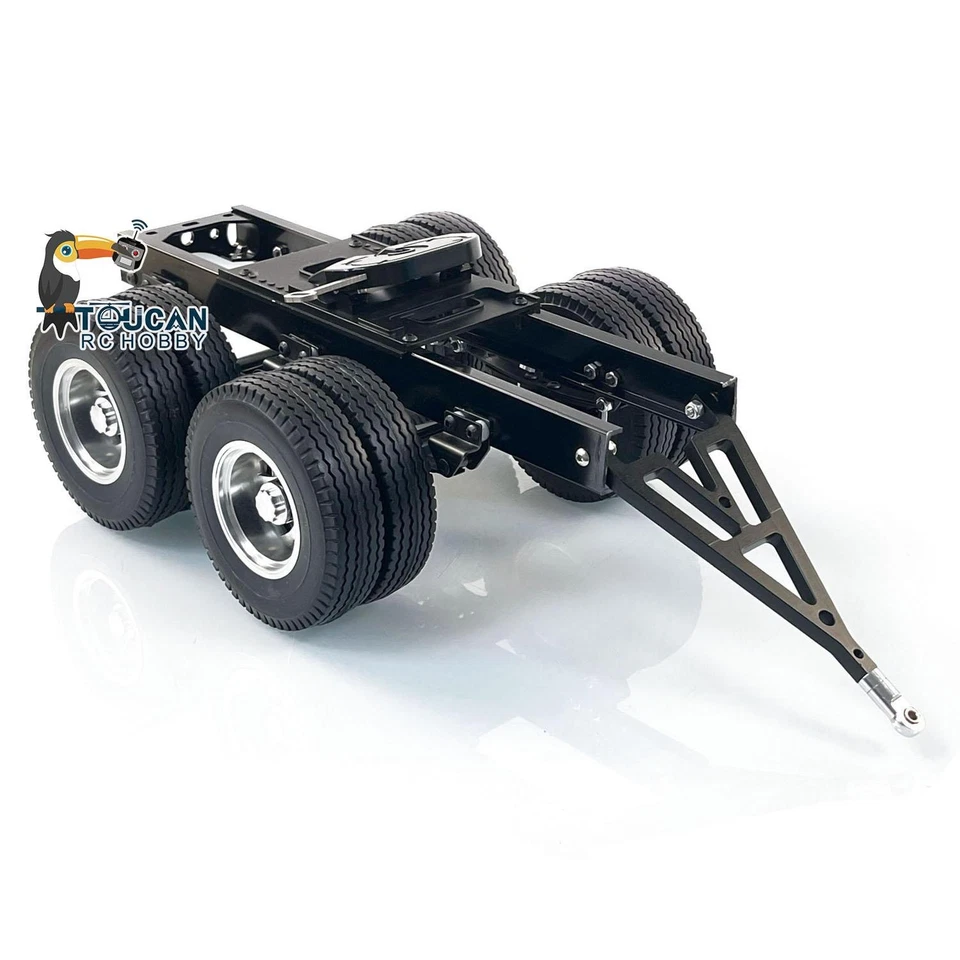 2 Axles Trailer Fifth Wheel for DIY Tamiya LESU 1/14 RC Dumper Truck Tractor Car - Image 2 of 4