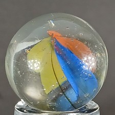Vintage Tri-Color Hybrid Cat's Eye Marble .59 Inches Near-Mint Condition