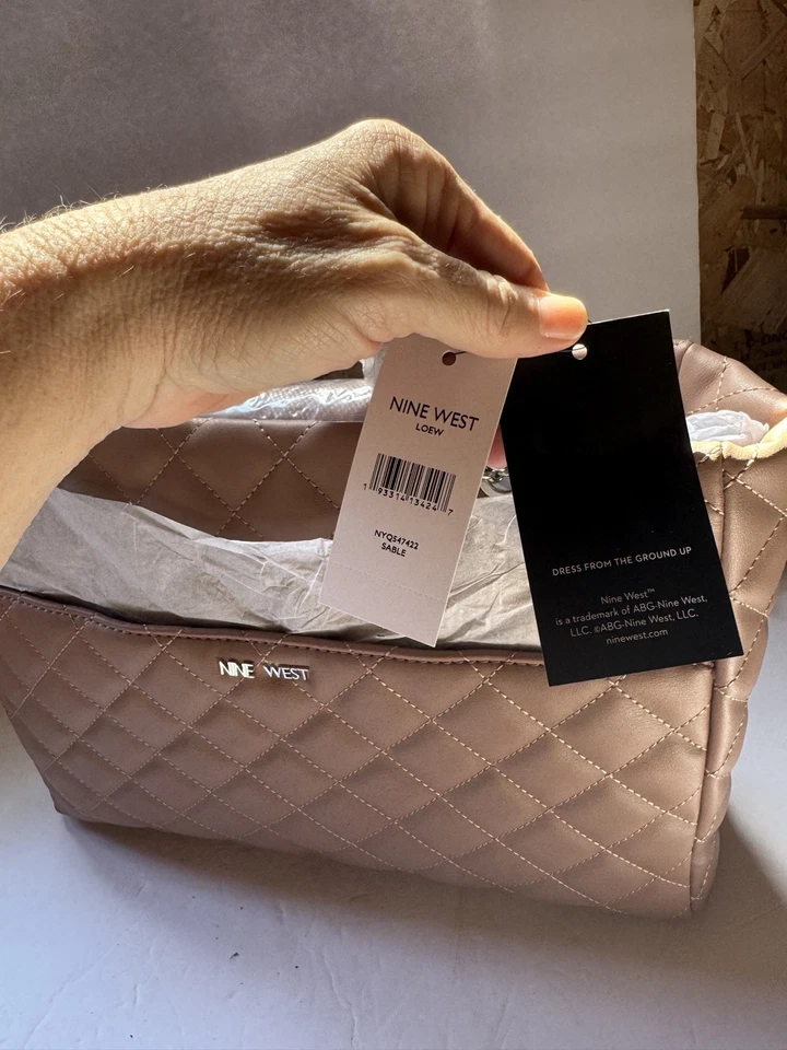 Bolso de Hombro Nine West Acolchado Rosa Correa de Cadena Bolso Cartera Elegante Nuevo con Etiquetas Foto 4 de 4