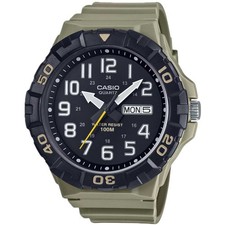 Casio Men's Watch Quartz Brown Rubber Strap Date and Day Display MRW-210H-5AVCF